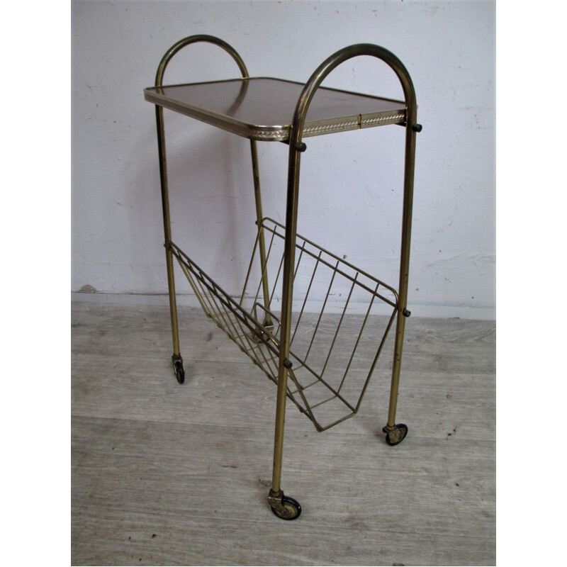 Mid century trolley with magiazine rack, Germany 1950s