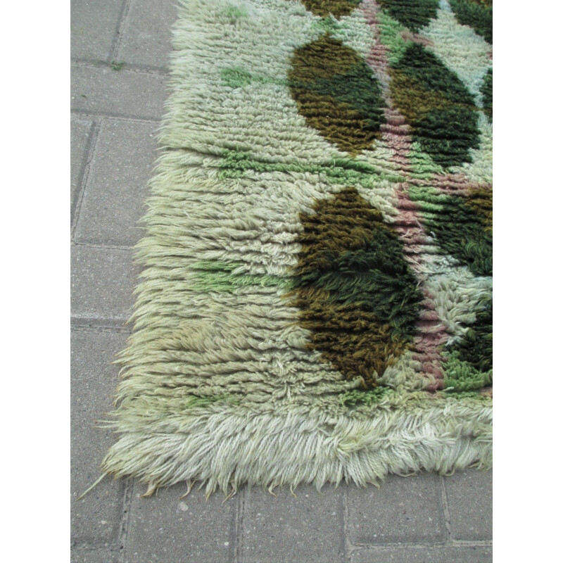 Rya Vintage-Teppich aus Wolle, Schweden 1960