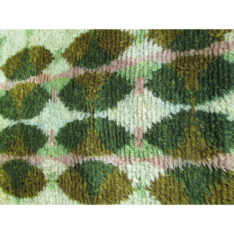 Vintage woolen Rya rug, Sweden 1960