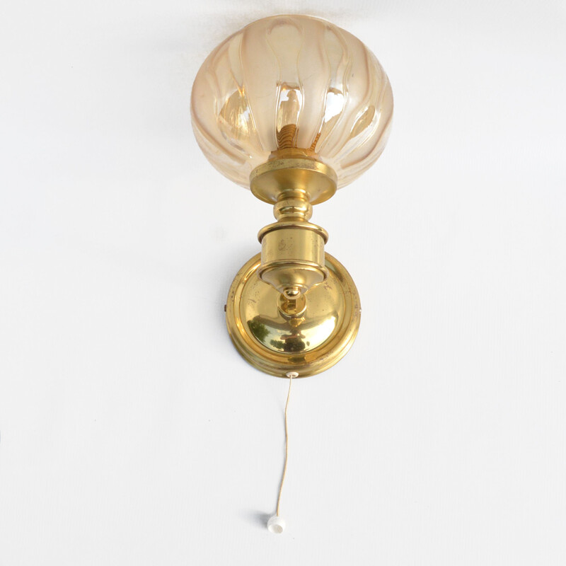 Mid century brass wall lamp by Plange Leuchten, Germany 1970s