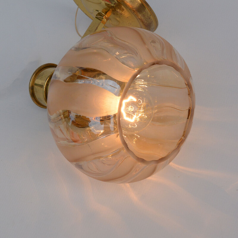 Mid century brass wall lamp by Plange Leuchten, Germany 1970s