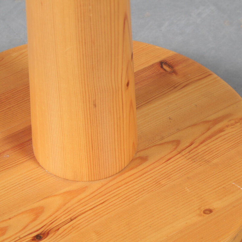 Vintage pine wood stool by Rainer Daumiller for Hirtshals, Denmark 1960s