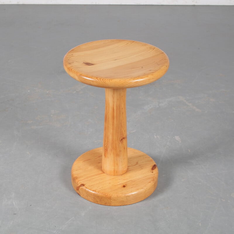 Tabouret vintage en bois de pin par Rainer Daumiller pour Hirtshals, Danemark 1960