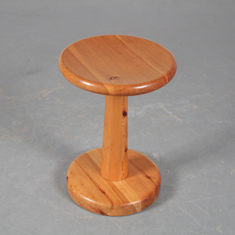 Vintage pine wood stool by Rainer Daumiller for Hirtshals, Denmark 1960s