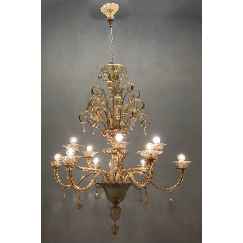 Murano Glass vintage chandelier by Paolo Venini