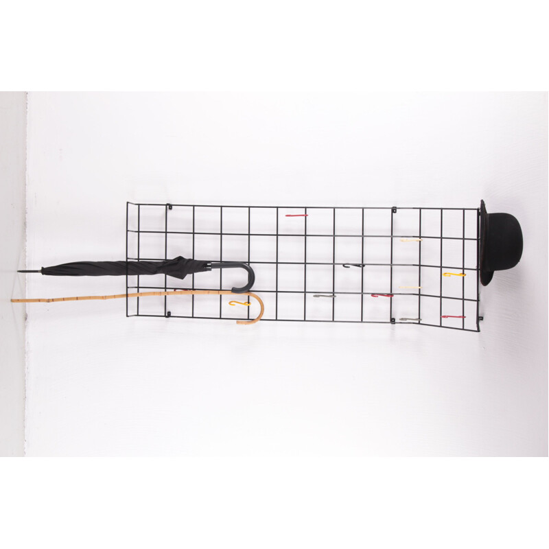 Black String vintage coat rack by Karl Fichtel for Drahtwerke Erlau, 1950s