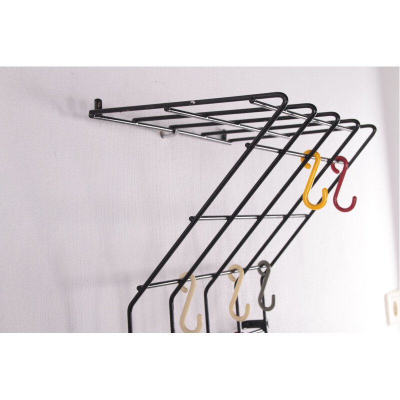 Black String vintage coat rack by Karl Fichtel for Drahtwerke Erlau, 1950s