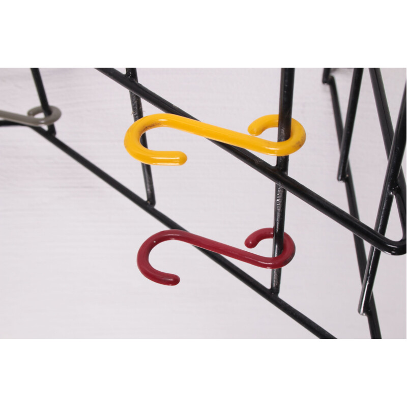 Black String vintage coat rack by Karl Fichtel for Drahtwerke Erlau, 1950s