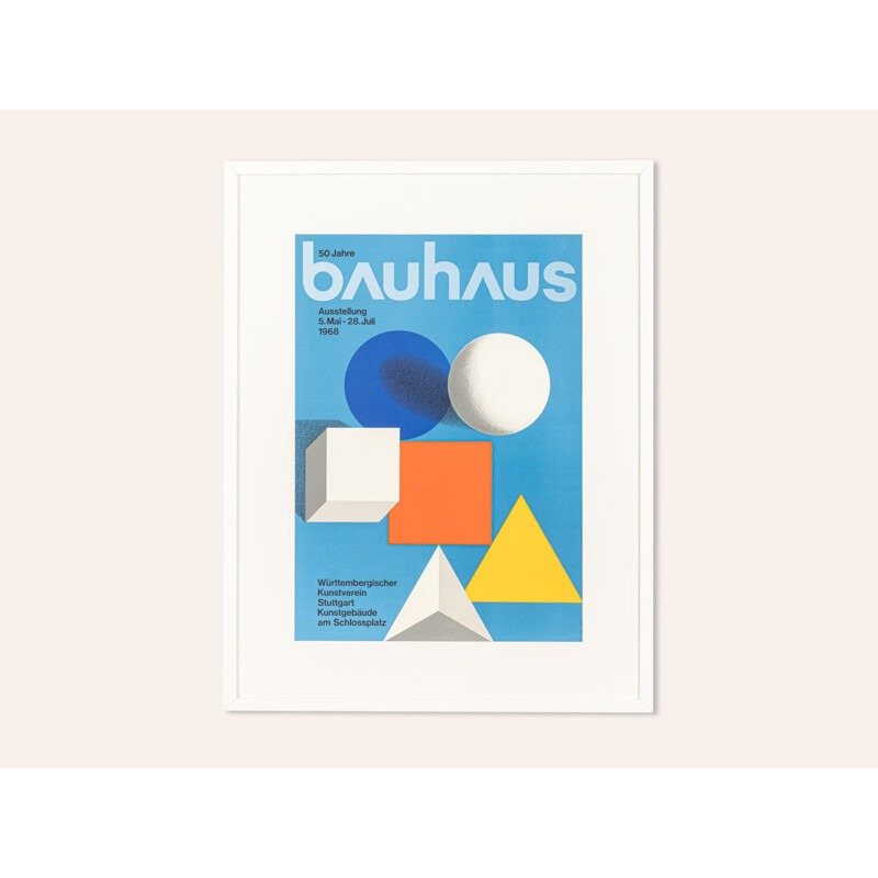 Vintage poster "50 years Bauhaus" by Herbert Wilhelm Bayer, 1968