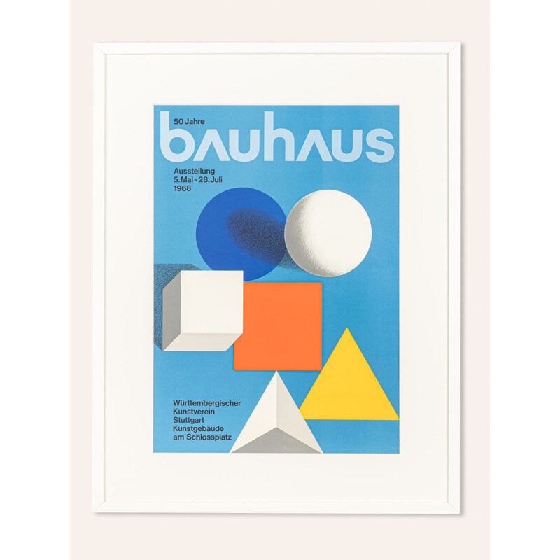 Vintage poster "50 years Bauhaus" by Herbert Wilhelm Bayer, 1968