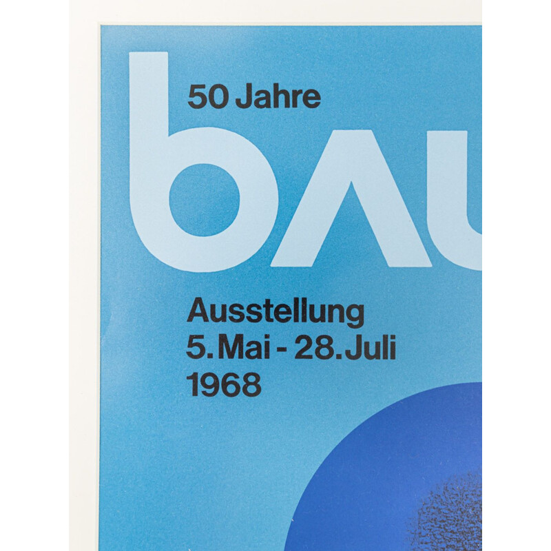 Affiche vintage "50 ans Bauhaus" par Herbert Wilhelm Bayer, 1968