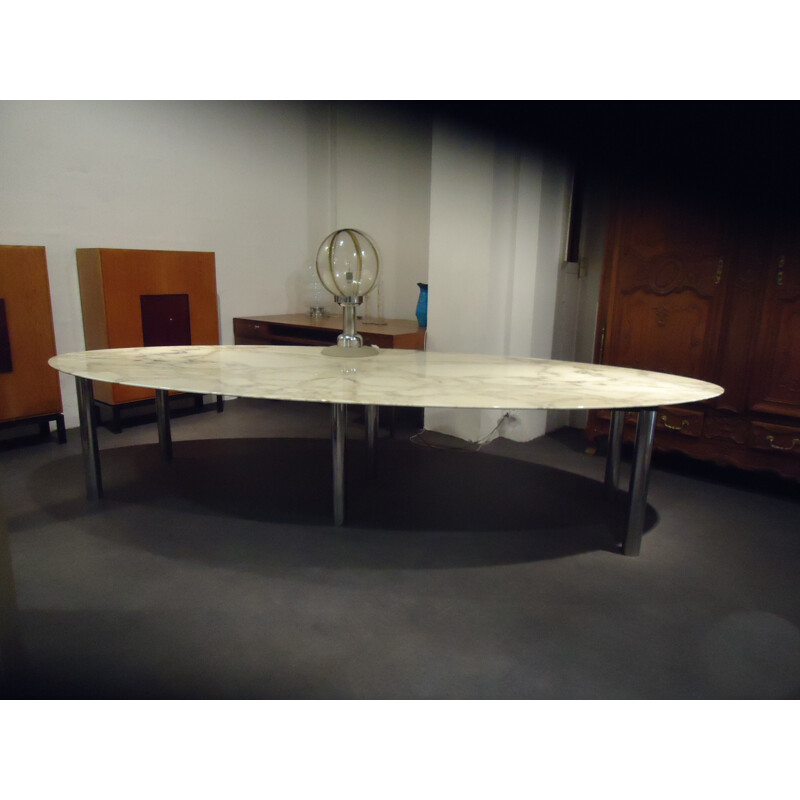 Knoll conference table in marble and metal, Florence KNOLL - 1960s