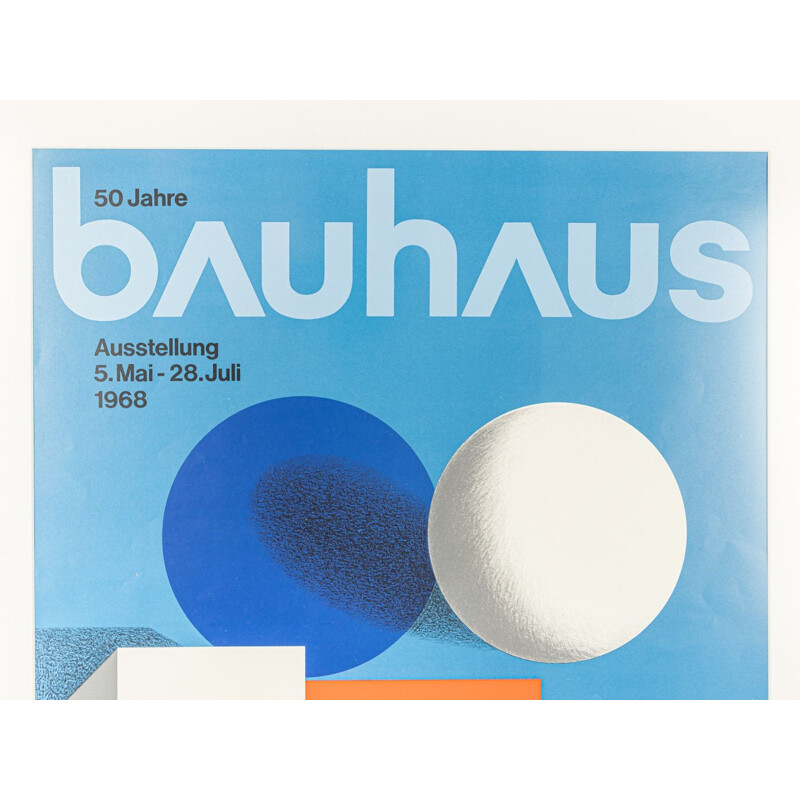 Affiche vintage "50 ans Bauhaus" par Herbert Wilhelm Bayer, 1968