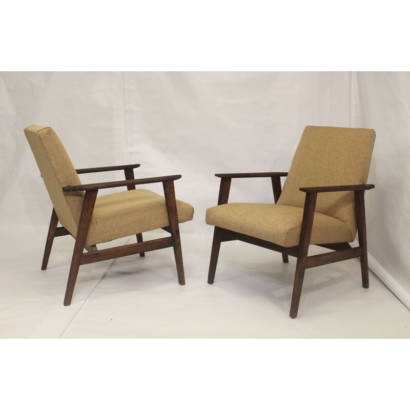 Pair of vintage armchairs by Henryk Lis for Bystrzyckie, 1970s