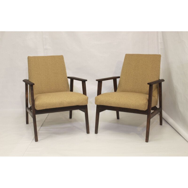 Pair of vintage armchairs by Henryk Lis for Bystrzyckie, 1970s