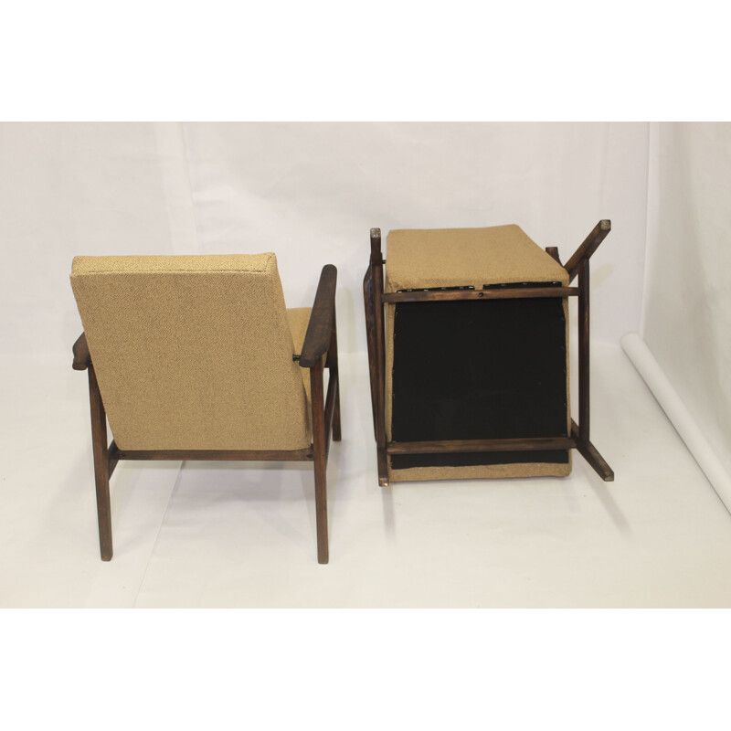 Pair of vintage armchairs by Henryk Lis for Bystrzyckie, 1970s