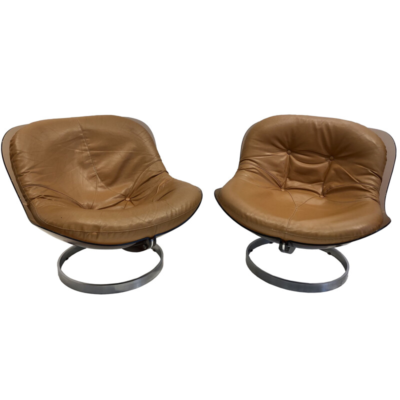 Pair of vintage armchairs by Boris Tabacoff, 1971
