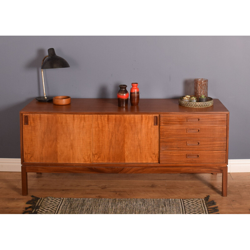 Vintage sideboard in ashwood and afrormosia by Remploy, 1970