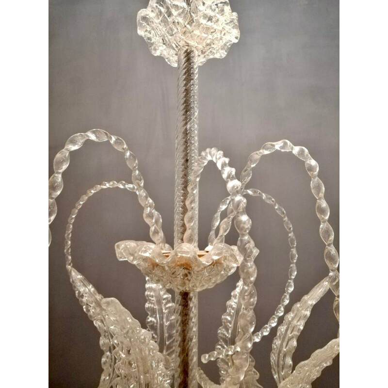 Vintage Murano glass chandelier by Ercole Barovier, 1940