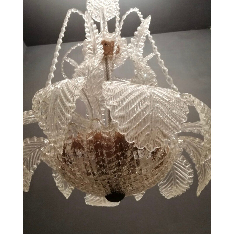 Lámpara vintage de cristal de Murano de Ercole Barovier, 1940