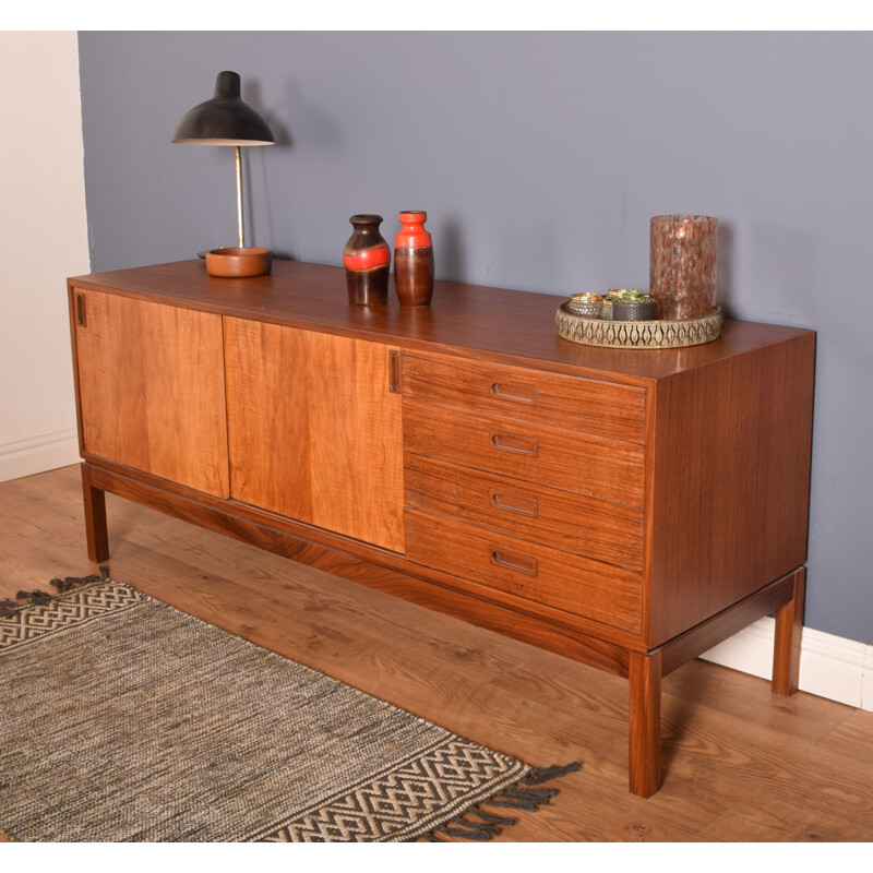 Vintage sideboard in ashwood and afrormosia by Remploy, 1970