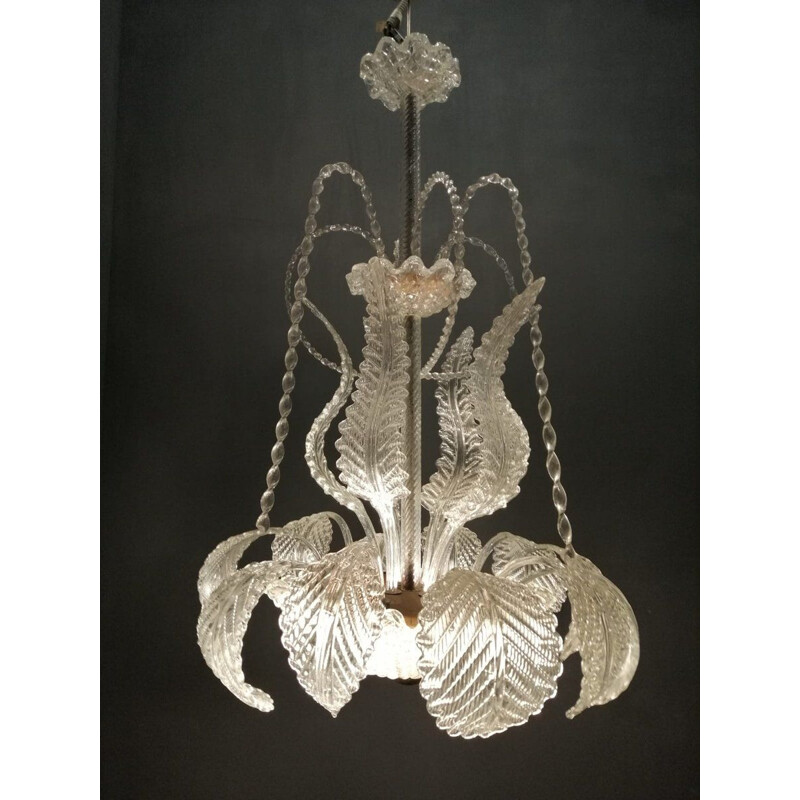 Lustre vintage en verre de Murano par Ercole Barovier, 1940