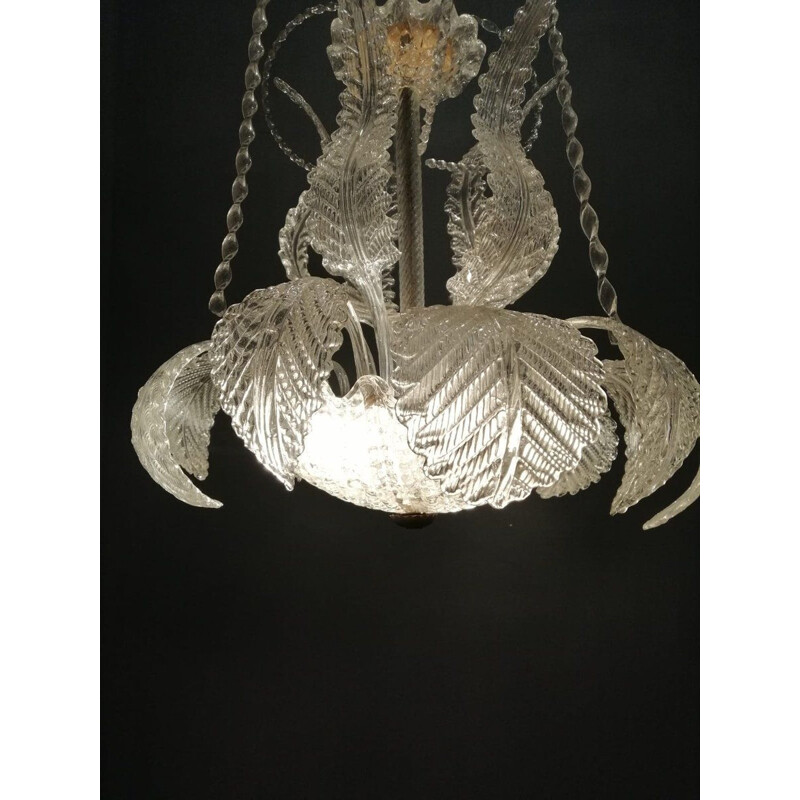 Lámpara vintage de cristal de Murano de Ercole Barovier, 1940
