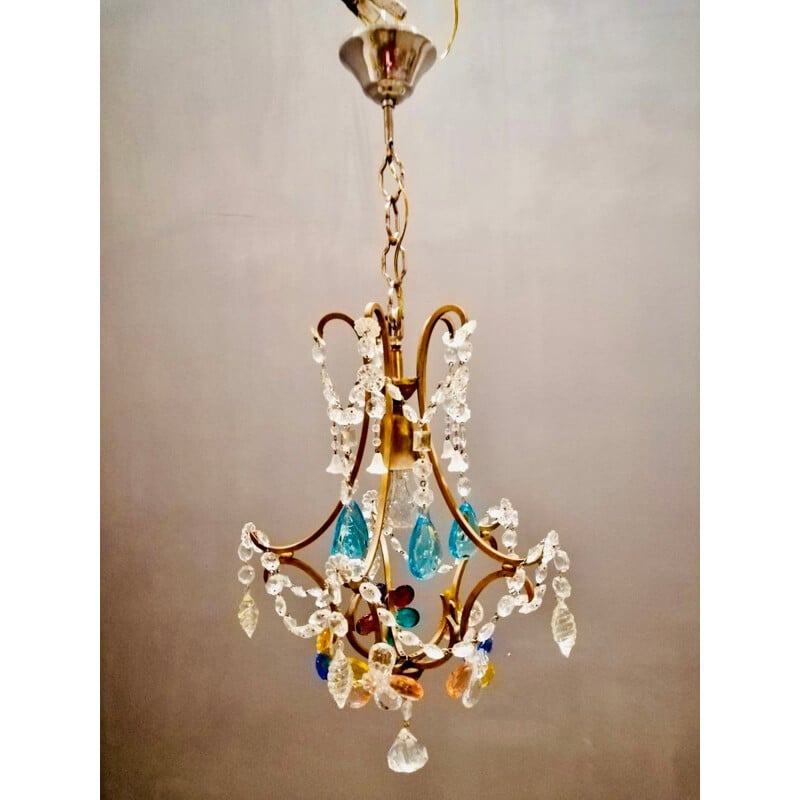 Lámpara de cristal de Murano vintage, 1950