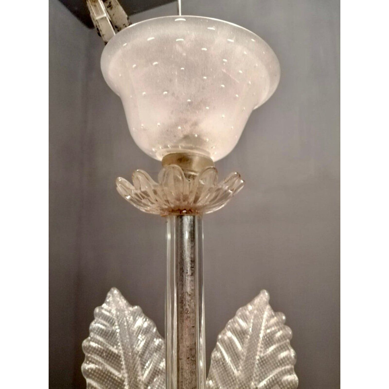 Vintage Murano glass chandelier by Ercole Barovier, Art Deco 1940