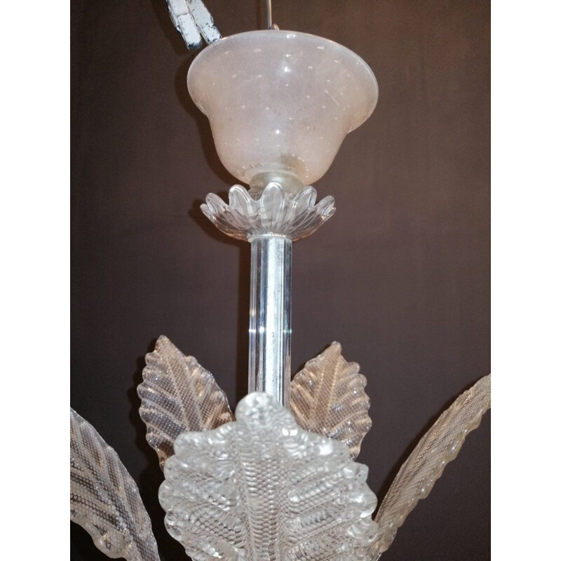 Vintage Murano glass chandelier by Ercole Barovier, Art Deco 1940