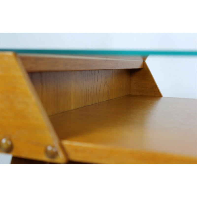 Vintage glass coffee table by Frantisek Jirak for Západoslovenské N. Záv., Czechoslovakia 1960