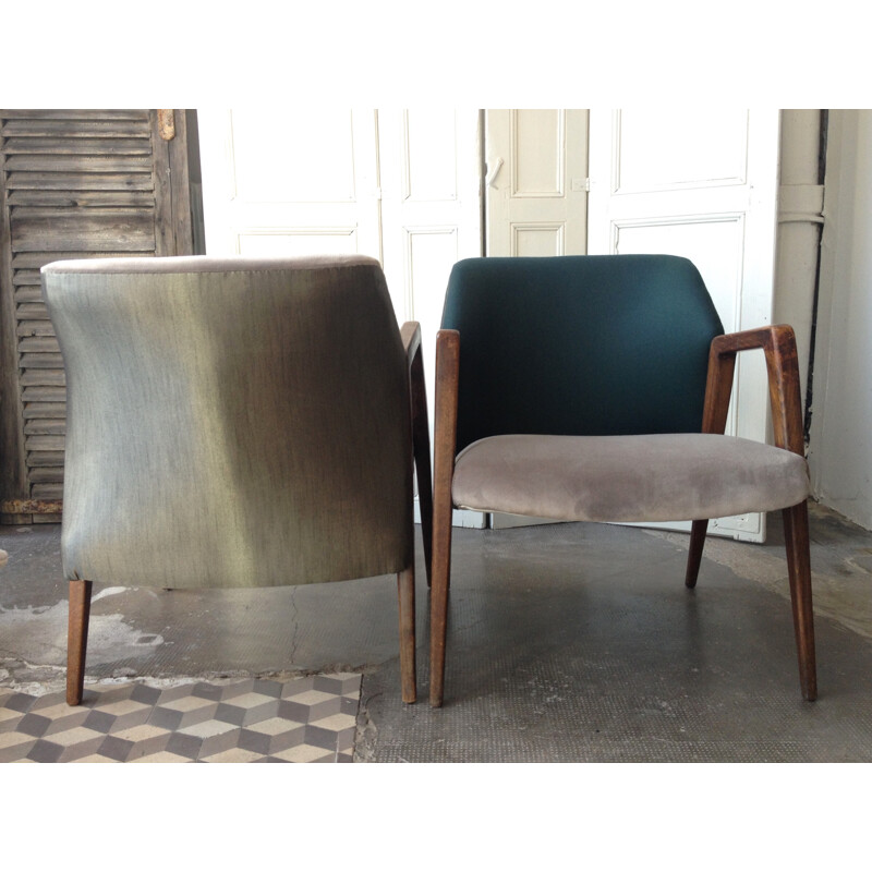 Scandinavian pair of armchair - 1950s