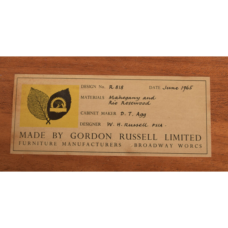 Ensemble à repas vintage en acajou et palissandre par W H Russell pour Gordon Russell