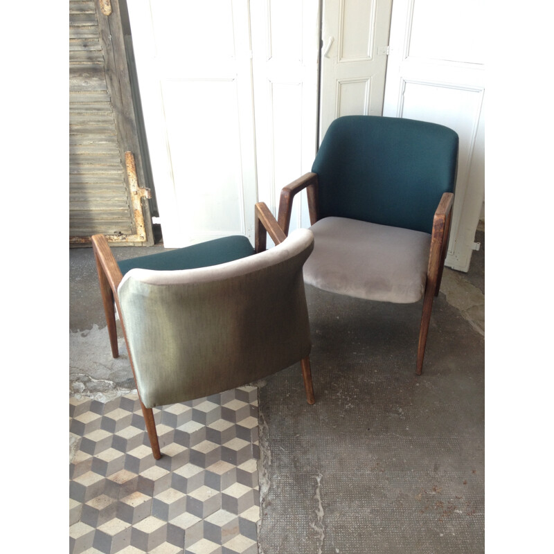 Scandinavian pair of armchair - 1950s