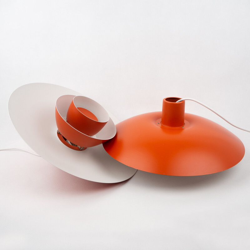 Paire de suspensions vintage orange PH 43 de Poul Henningsen pour Louis Poulsen, 1966