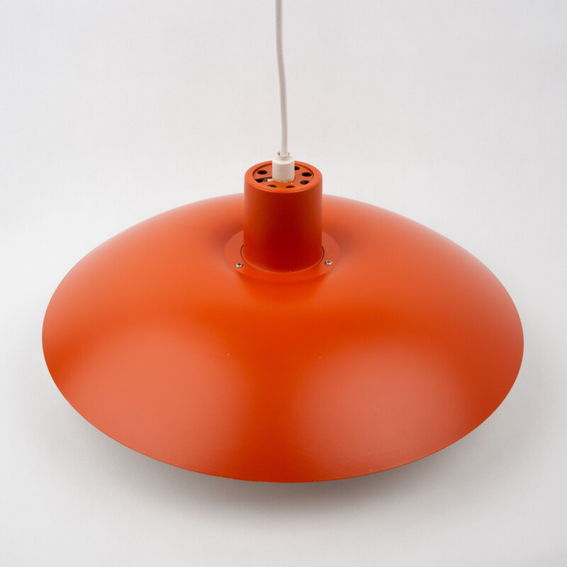 Pair of vintage orange pendant lamps PH 43 by Poul Henningsen for Louis Poulsen, 1966
