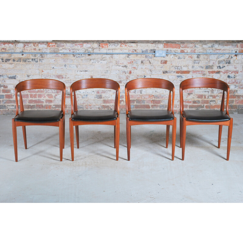 Set of 4 vintage teak chairs model 16 by Johannes Andersen for Uldum Mobelfabrik, Danish 1960