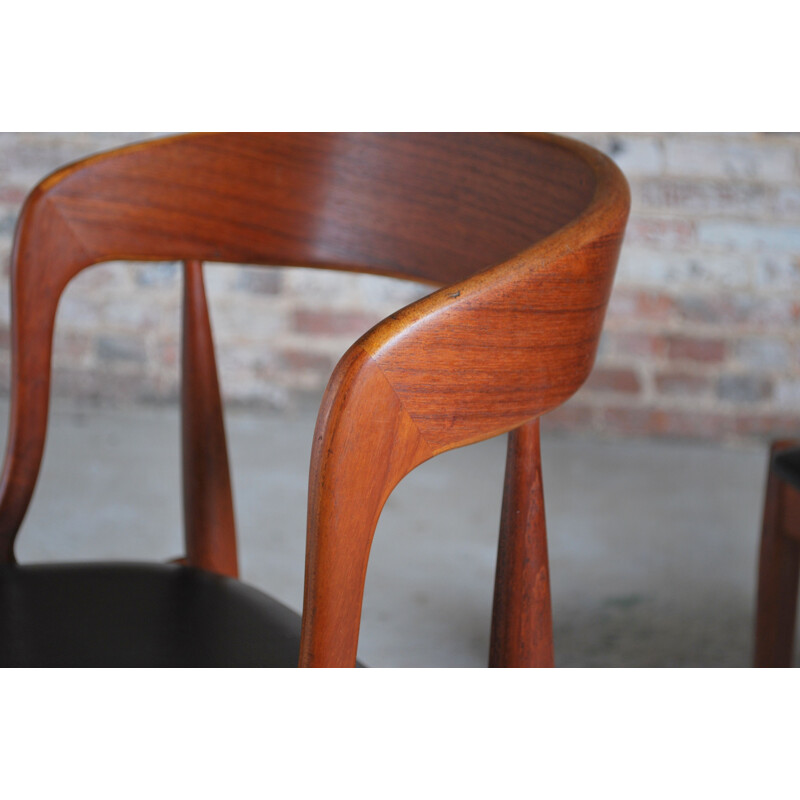 Set of 4 vintage teak chairs model 16 by Johannes Andersen for Uldum Mobelfabrik, Danish 1960