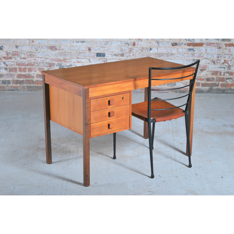 Vintage teak desk by Domino Mobler, Danish 1960