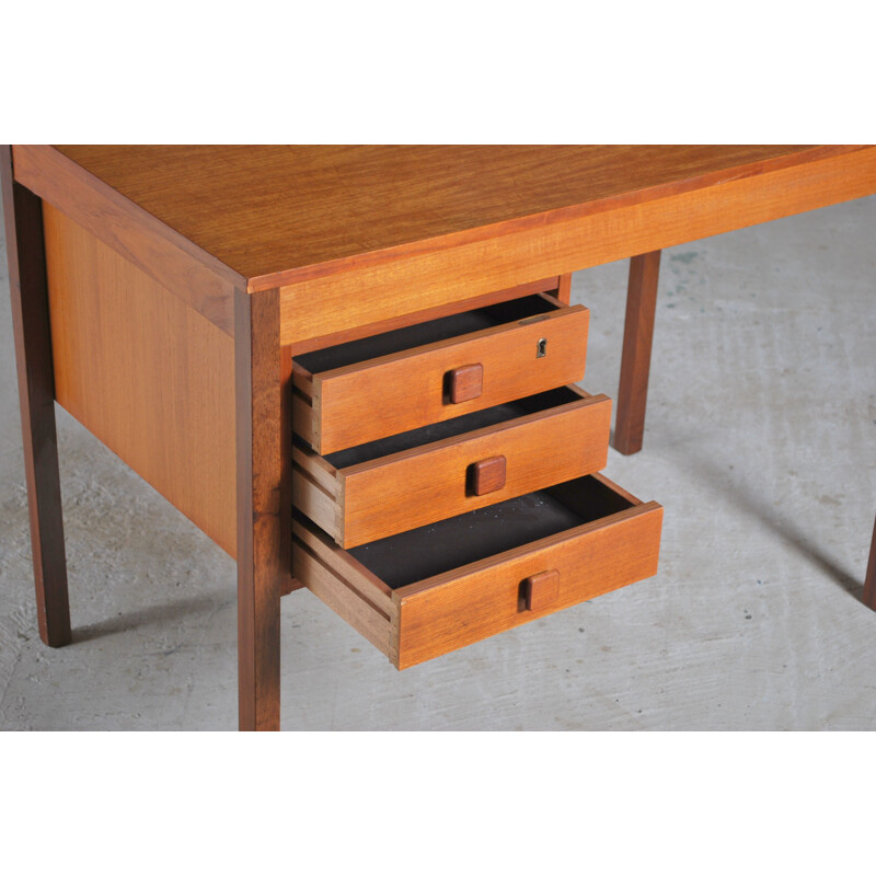 Vintage teak desk by Domino Mobler, Danish 1960