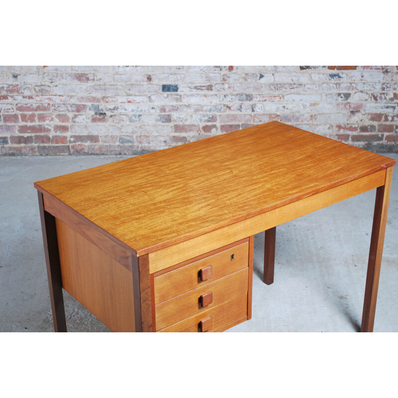 Vintage teak desk by Domino Mobler, Danish 1960