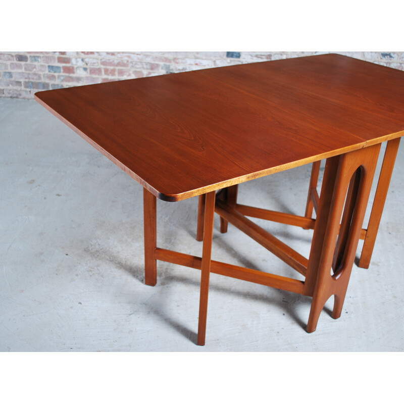 Vintage rectangular teak table, British 1960