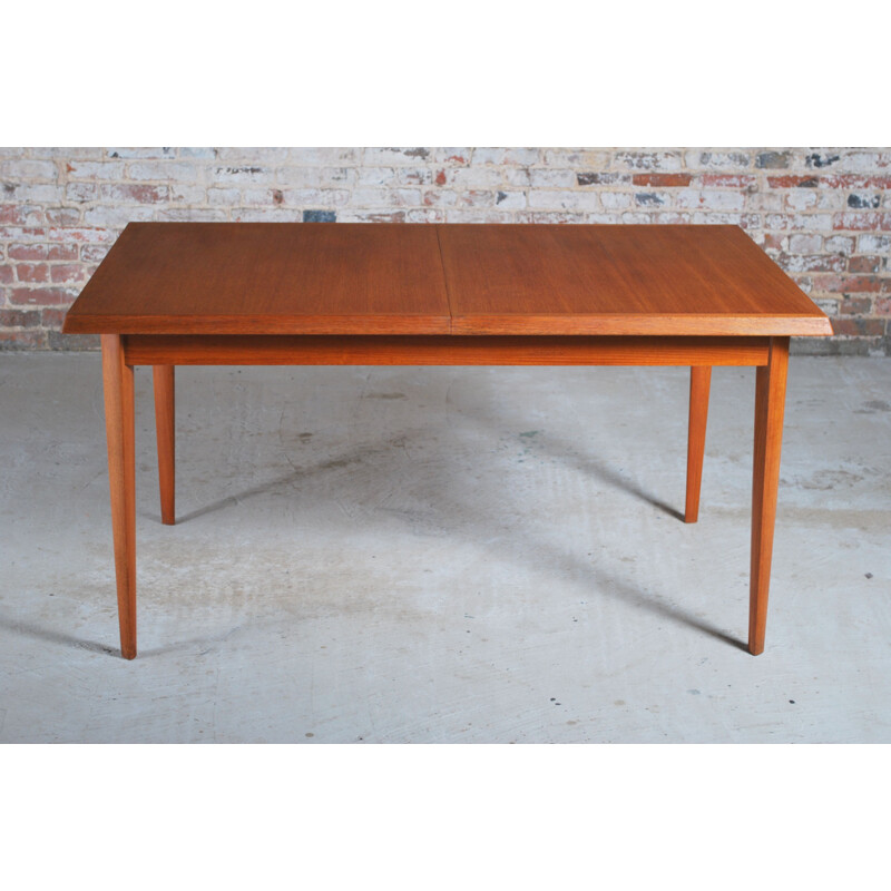 Table vintage à rallonge en teck de Fritz Hansen, danoise 1960