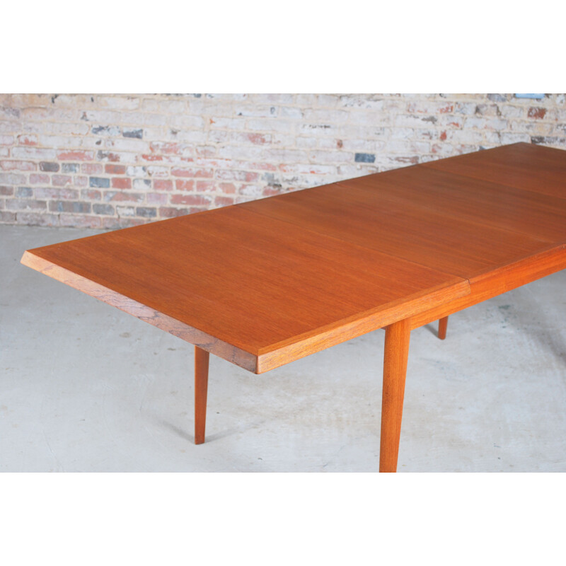 Table vintage à rallonge en teck de Fritz Hansen, danoise 1960