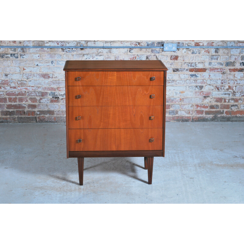 Vintage teak chest of 4 drawers by Homeworthy, England 1960