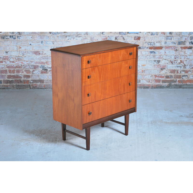 Vintage teak chest of 4 drawers by Homeworthy, England 1960