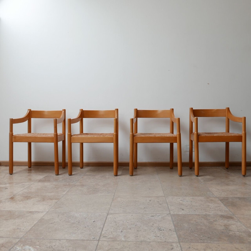 Ensemble de 4 fauteuils vintage Carimate par Vico Magisretti, Italie 1960