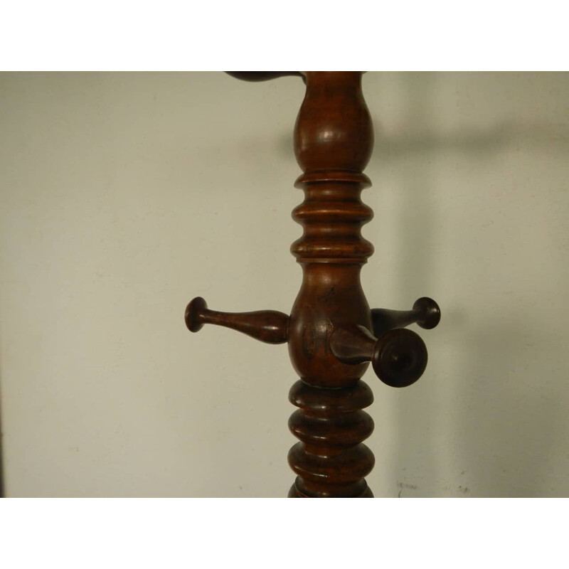 Vintage walnut coat rack