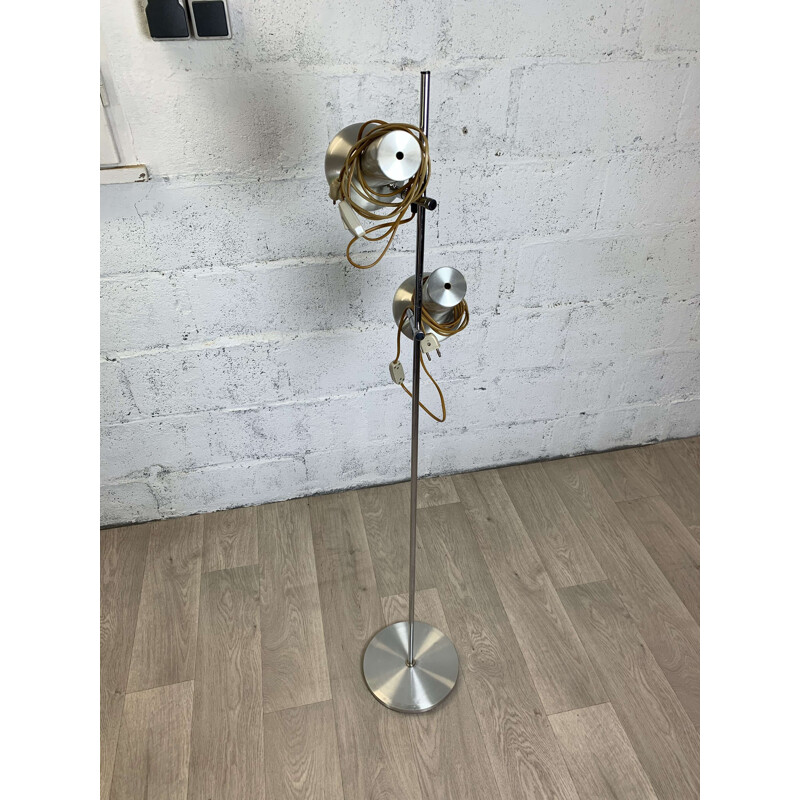 Vintage light grey metal floor lamp, 1960