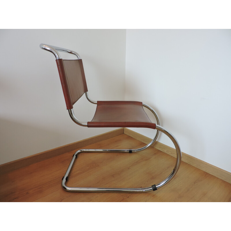 Chaise "MR10" Thonet en cuir, Ludwig MIES VAN DER ROHE - 1970